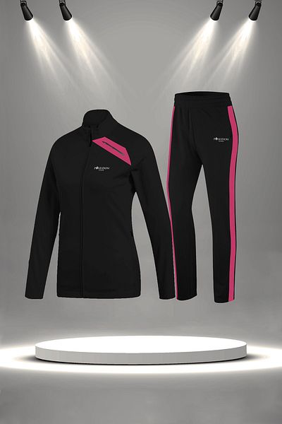 POSEIDON STORM Дамски черен комплект спортен екип Supra Combed Fabric Special Design (S-3XL)