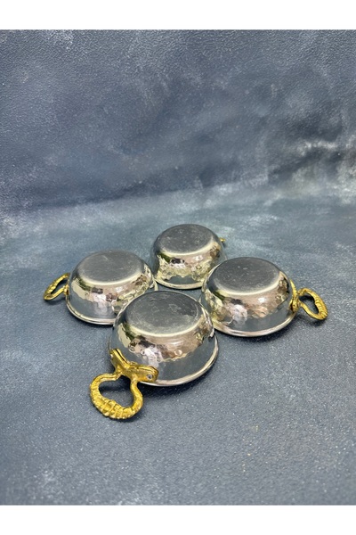 TİKHA HOME 4-Piece Copper Handle Breakfast Serving Bowl Sauce Bowl Set