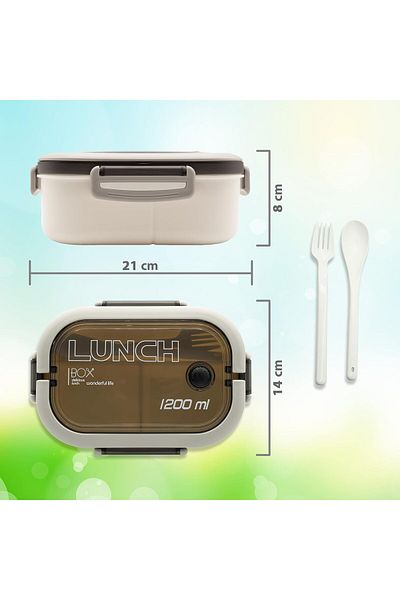Busstier 1200ml 2 Layer Bento Lunch Box - Air Lock and Bpa Free, 6 Compartments
