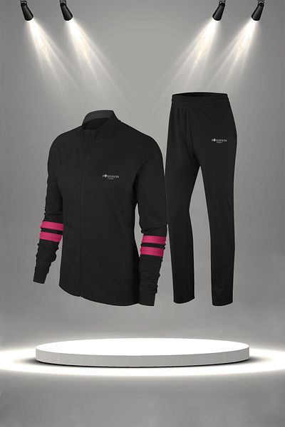 POSEIDON STORM Дамски черен спортен комплект Supra Combed Fabric Special Design, водоустойчив (S-3XL)