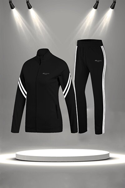 POSEIDON STORM Kadın Siyah Özel Supra Penye Günlük ve Yürüyüş Eşofman Takımı ...