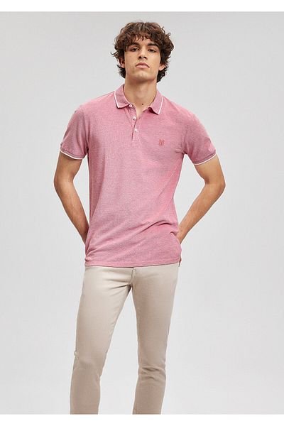 Mavi Stripe Detailed Red Polo T-Shirt Slim Fit / Slim Fit 065900-33203