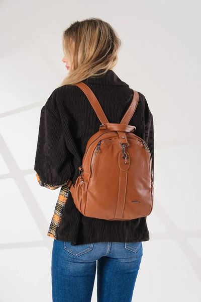 Just Polo حقيبة يد وحقيبة ظهر نسائية من الجلد الناعم 2134MH