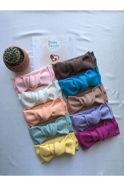 Baby Tweety 10-Piece Combination Handmade Ribbed Baby Girl Bandana