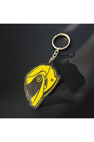 3D Yellow Colored Motorcycle Helmet Keychain