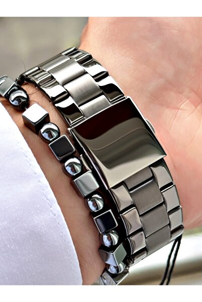 Ferrucci Smoke Color Functions Active Square Model Classic Men's Wrist Watch + Bracelet