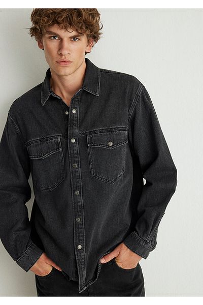 Mavi Ross 90lar Anthrazit Jeanshemd Übergröße / Weitschnitt0210031-80482