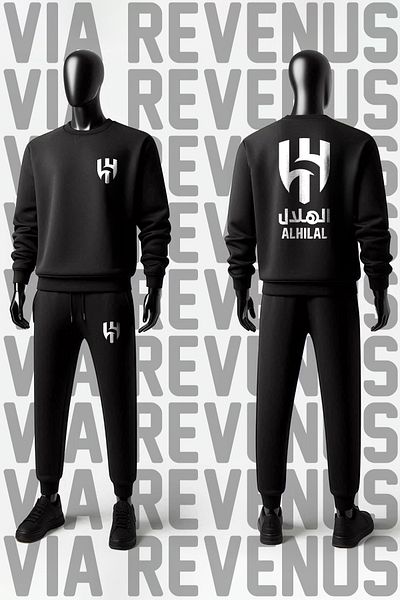 Vordevia Al Crescent Printed Wide Fit Sweatshirt and Sweatpants Unisex Sports Set
