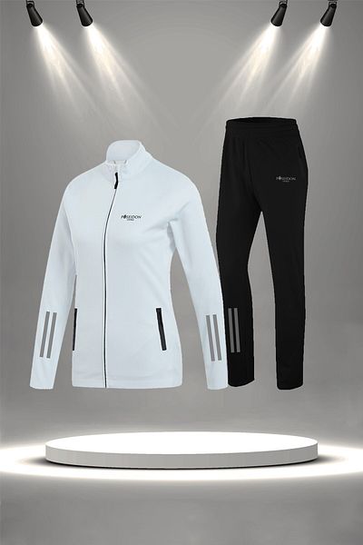 POSEIDON STORM White Supra Combed Cotton - Breathable Women's Tracksuit (S-3Xl)