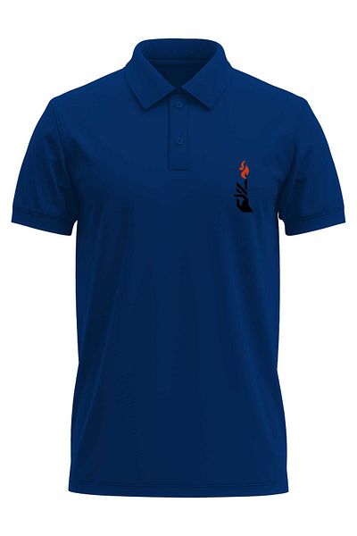 The Baski Tricou polo cu decolteu bleumarin, 100% bumbac, cu imprimeu normal