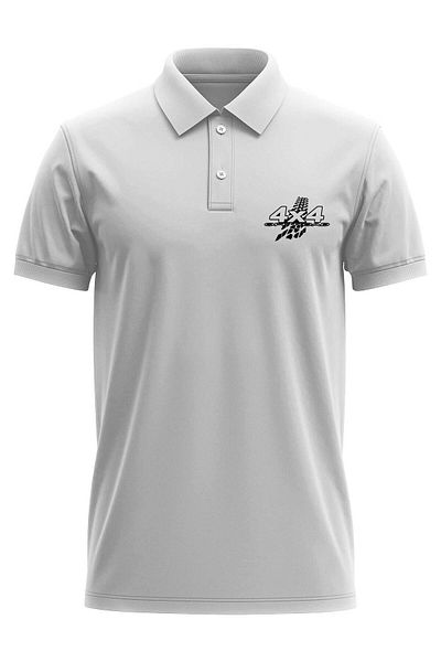 The Baski 4X4 Offroad Car Printed - 100% Cotton White Polo Collar T-Shirt