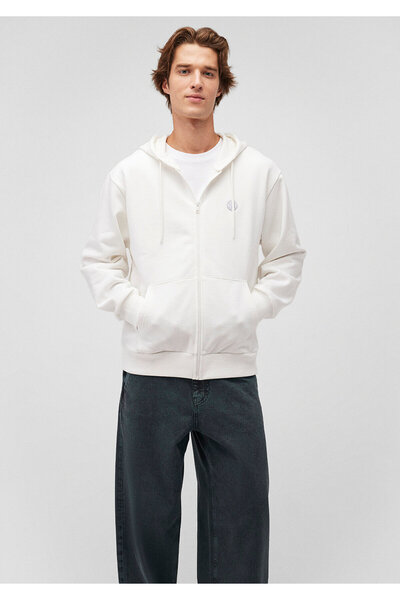 Mavi Λευκό φούτερ με κουκούλα με φερμουάρ 066979 -70057