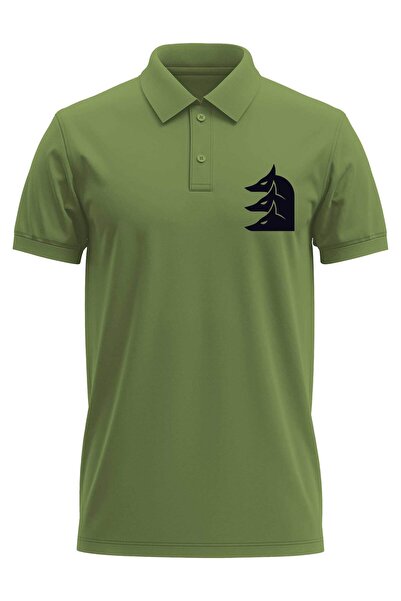 The Baski Triple Wolf Nationalist Štampano Regular Fit 100% pamuk Kaki polo k...