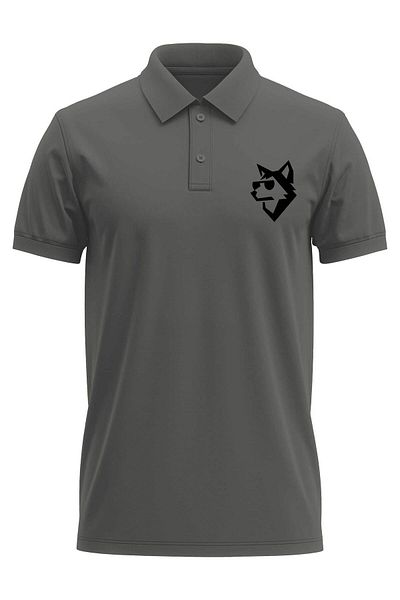 The Baski Μπλουζάκι Doberman Dog with Glasses Printed Polo Neck T-shirt - 100% βαμβάκι, Anthracite κανονική εφαρμογή