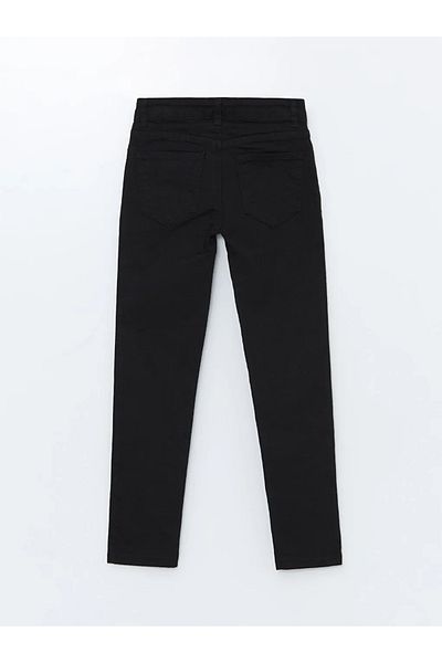 LC Waikiki Lcw Kids New Black Girls' School Pants with Adjustable Elastic Waist W41061Z4