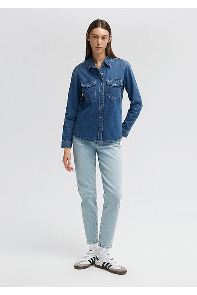 Mavi Cămașă Levin All Blue, întunecată, în bluză, 1210477-85042