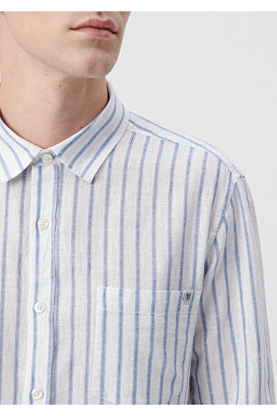 Mavi Смугаста лляна сорочка Slim Fit / Вузький крій 0210701-70813