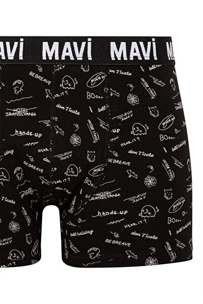 Mavi Baskılı Siyah Boxer 091273-85585