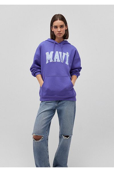 Mavi Hanorac violet cu glugă cu imprimeu cu logo1600361-70613