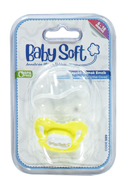 Babysoft Baby Soft Covered Pacifier 6-18 Months Yellow