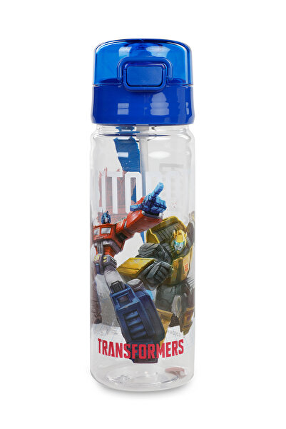 transformers 500 ml Saks Blue Solo Flask with Straw