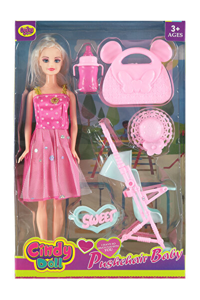 oydaş oyuncak لعبة دمية سيندي من أويداش مع عربة أطفال في صندوق