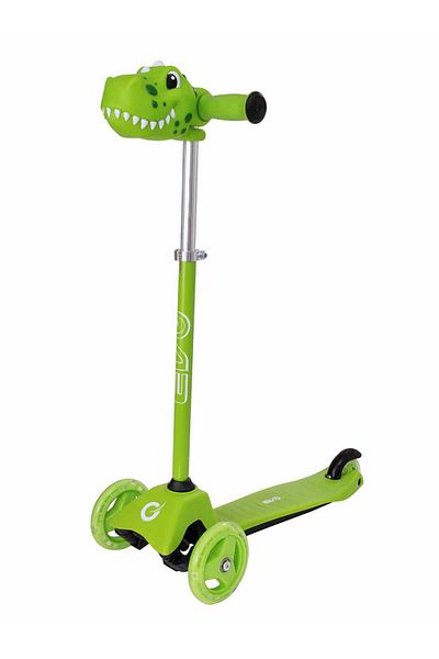 Evo Green Dino Mini Cruiser Scooter - 3 Wheels with Lights