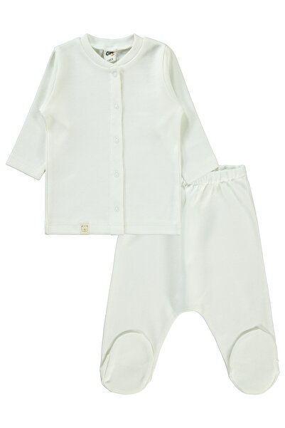 Civil Baby Düz 1-6 Ay Pijama Takımı - Ekru 3-6 Ay
