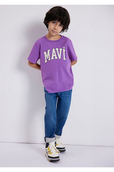 Mavi Logo Printed Purple T-Shirt Regular Fit / Regular Fit6610030-70606