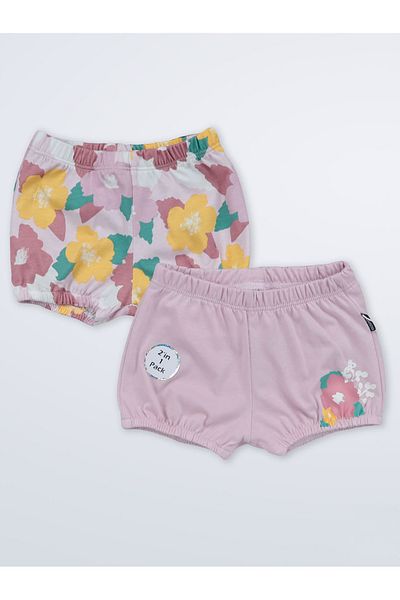 Miniworld 3-12 Months Baby Girl Soft Lilac Shorts Set of 2