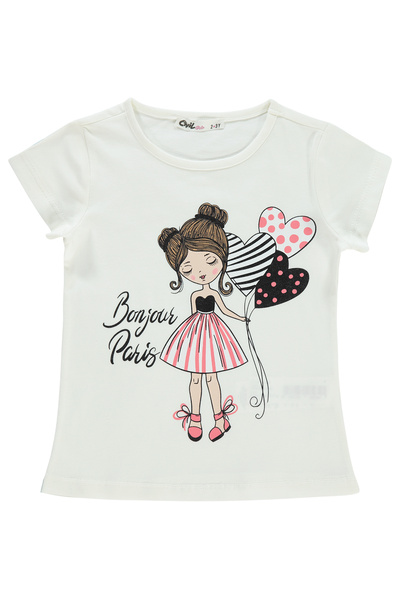 Civil Girls 2-5 Years Girl's Ecru T-Shirt