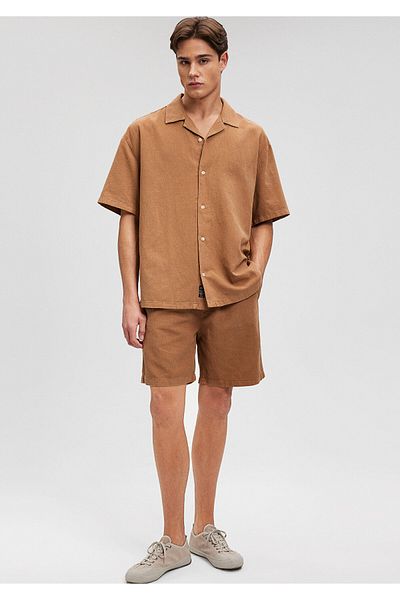 Mavi Linen Blended Brown Oversize Shirt -0210679-82337