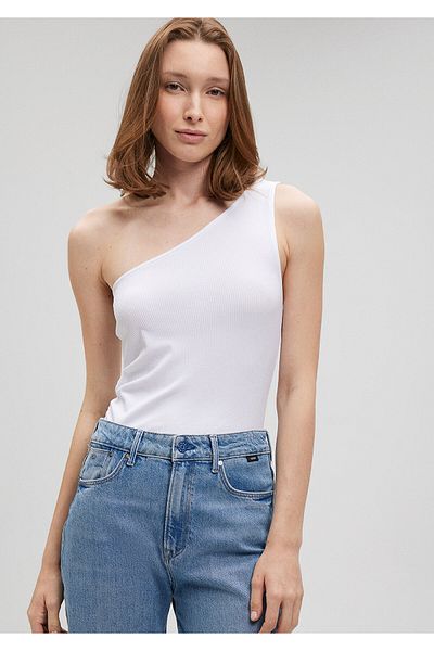 Mavi Λευκό μπλουζάκι One Shoulder Slim Fit -1612368-620