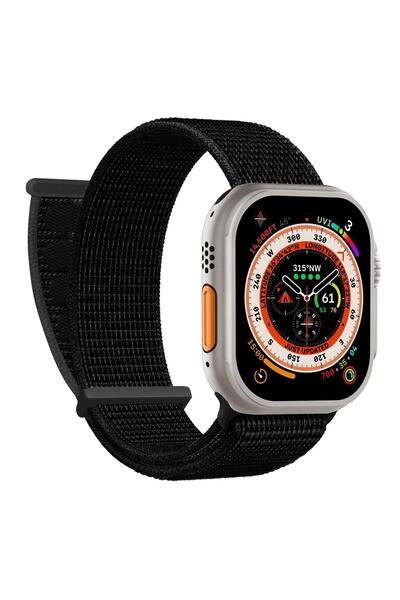 Microsonic Apple Watch Series 11 46mm Hasırlı Kordon Woven Siyah