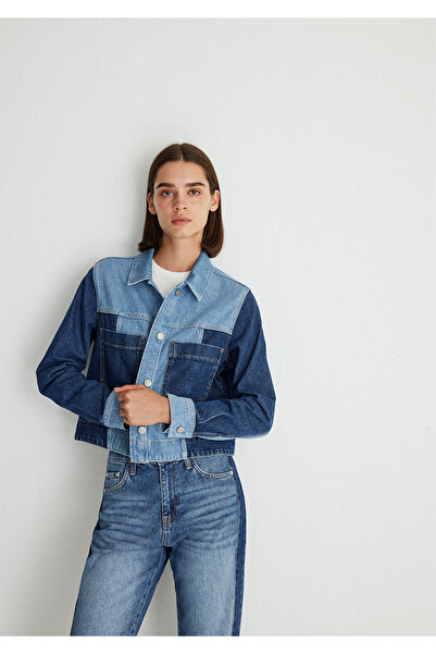 Mavi Tanya Recycled Blue Parçalı Jean Ceket 1110477-87975
