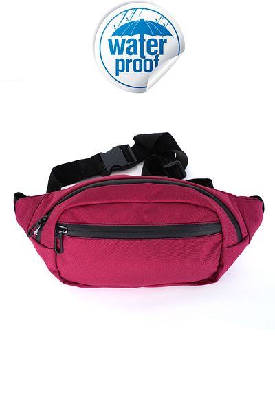 Captain Bag Unisex Claret Red 2-Compartment Shoulder and Waist Bag, Waterproof Zipper and Fabric