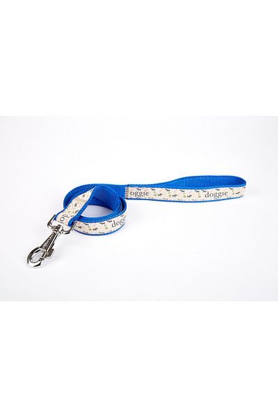 Angoravi Patterned Fancy Woven Dog Walking Strap Handmade 2.5 X 120 cm Blue
