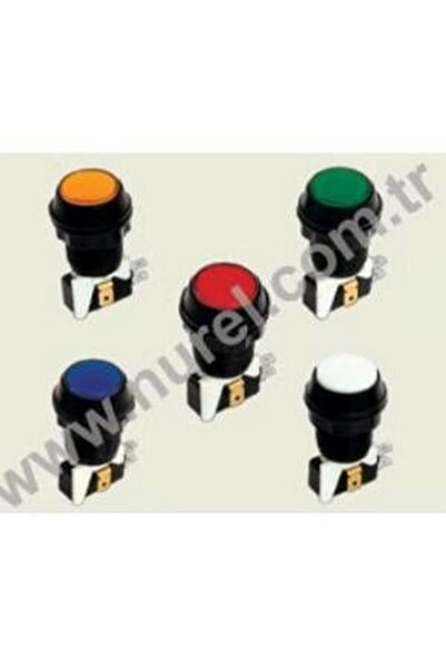 NUREL Havali Kapi Butonu Işikli (23 MM) Kirmizi