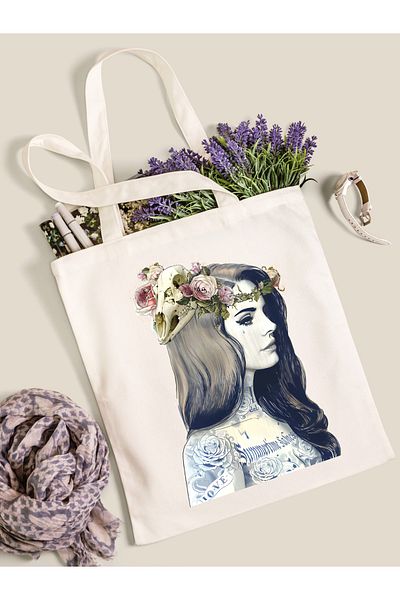 Cemira Lana Del Rey Designed Tote Bag Geantă de stofa