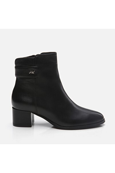 Hotiç Genuine Leather Black Women's Heeled Boots