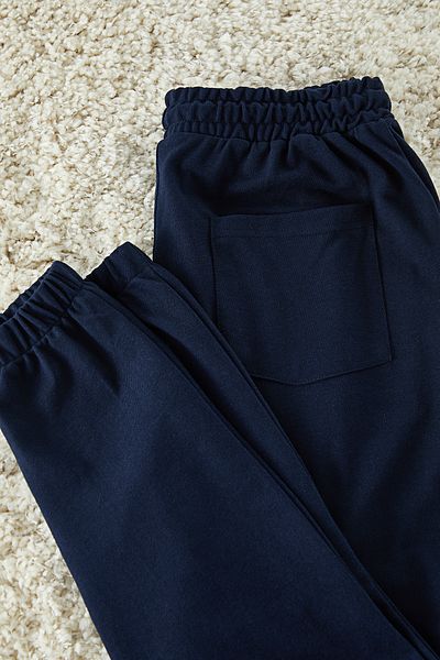 Trendyol Collection Pletená pyžamová souprava v námořnické modré Regular Fit - Pique Fabric TMNAW25PT00018