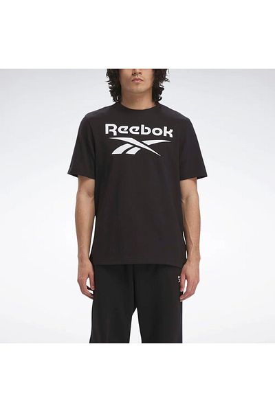 Reebok Ανδρικό μπλουζάκι με στρογγυλή λαιμόκοψη με Identity Stacked Logo