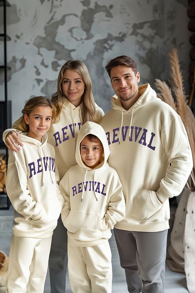 TRENDYOLKIDS Unisex pletená mikina Stone Slogan - matka/otec/děti Tkdaw25Sw00076