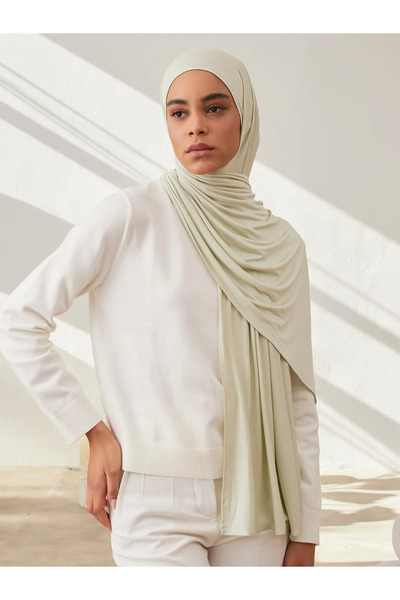Femple Modest شال جيري كريم ليموني فاخر - حجاب 150x50 سم