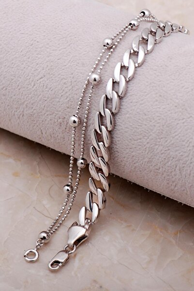 Sümer Telkari Kombin Gurmet Zincir Dorika 925 Ayar Gümüş Bileklik 3481