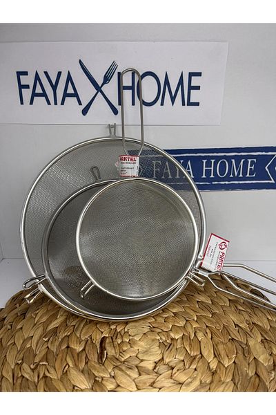 FAYA HOME Stainless Steel 3-Piece Single Handle Strainer (14 - 17 -22 cm Diameter)