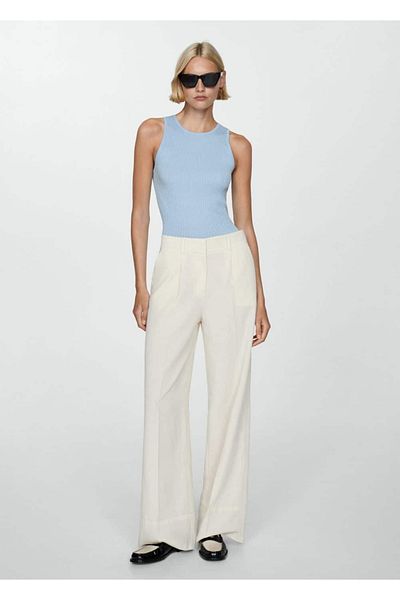 MANGO Woman Bluse aus Rippstrick