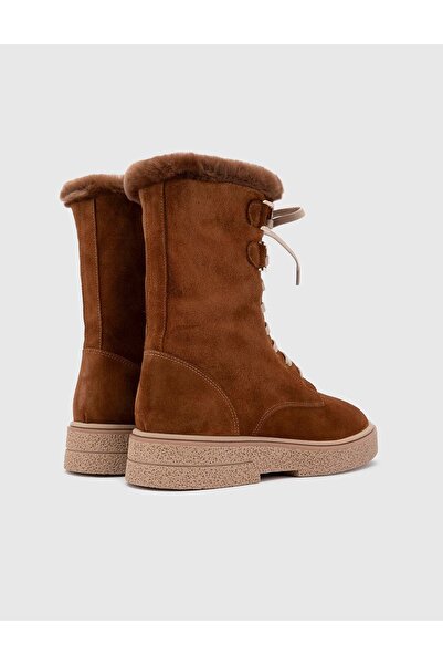 İLVİ Bafut Genuine Suede Leather Women's Tan Boots