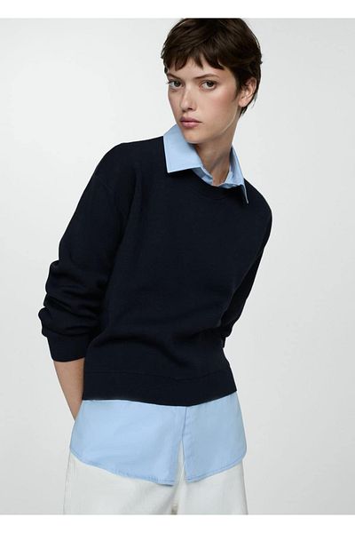 MANGO Woman Kombinált ing és pulóver design