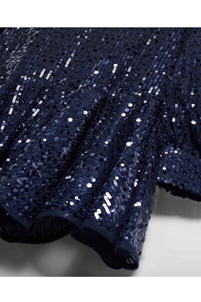 Abel & Lula Kışlık Kız Çocuk Parıltılı Elbise - Lacivert